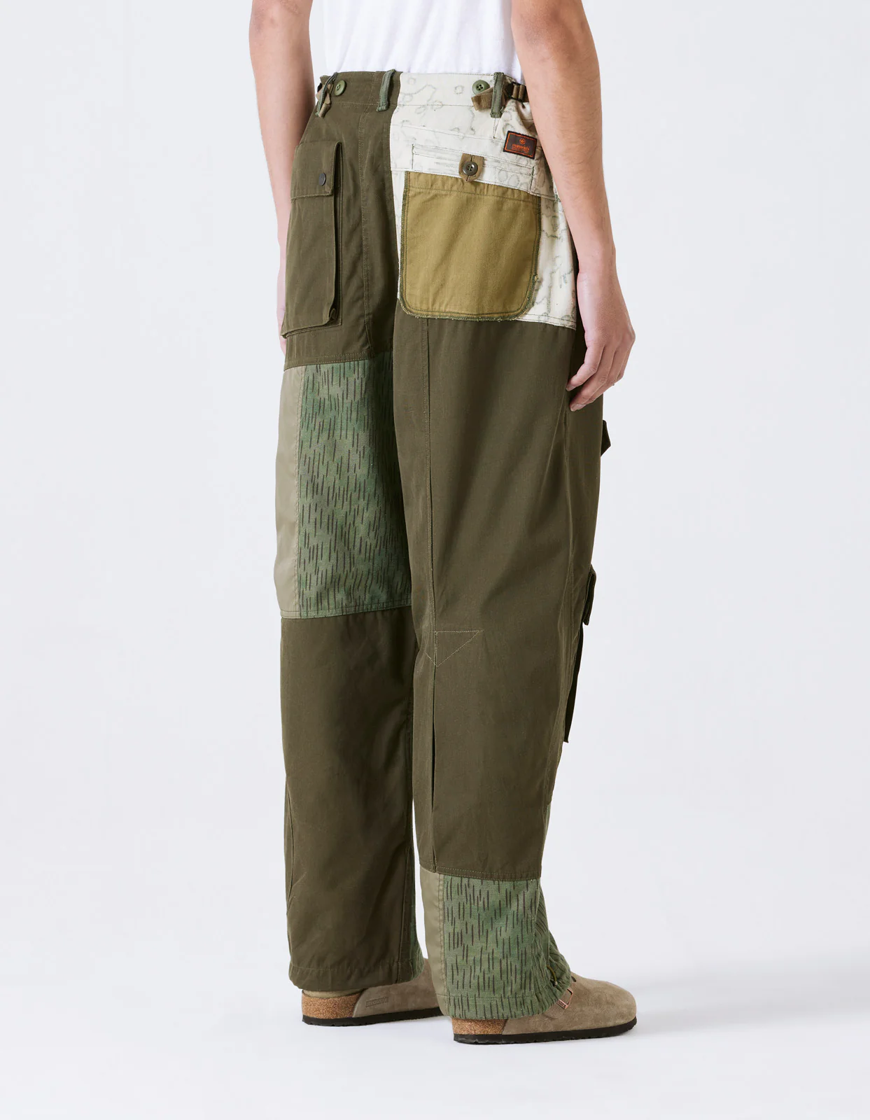 4277 Upcycled M65 Loose Cargo Pants Olive - Image 3