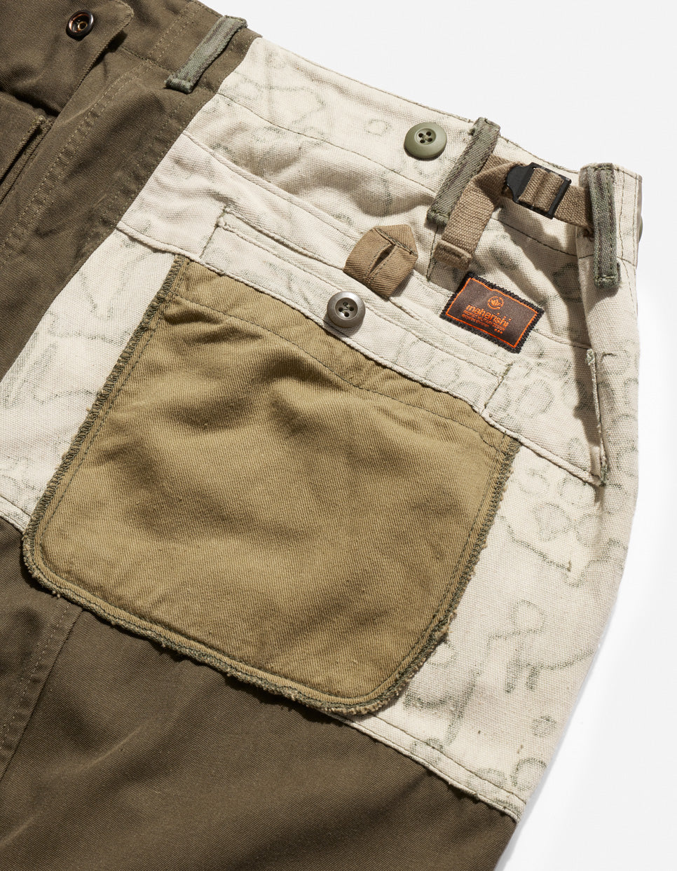 4277 Upcycled M65 Loose Cargo Pants Olive - Image 7