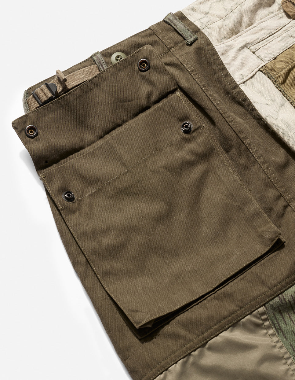 4277 Upcycled M65 Loose Cargo Pants Olive - Image 9