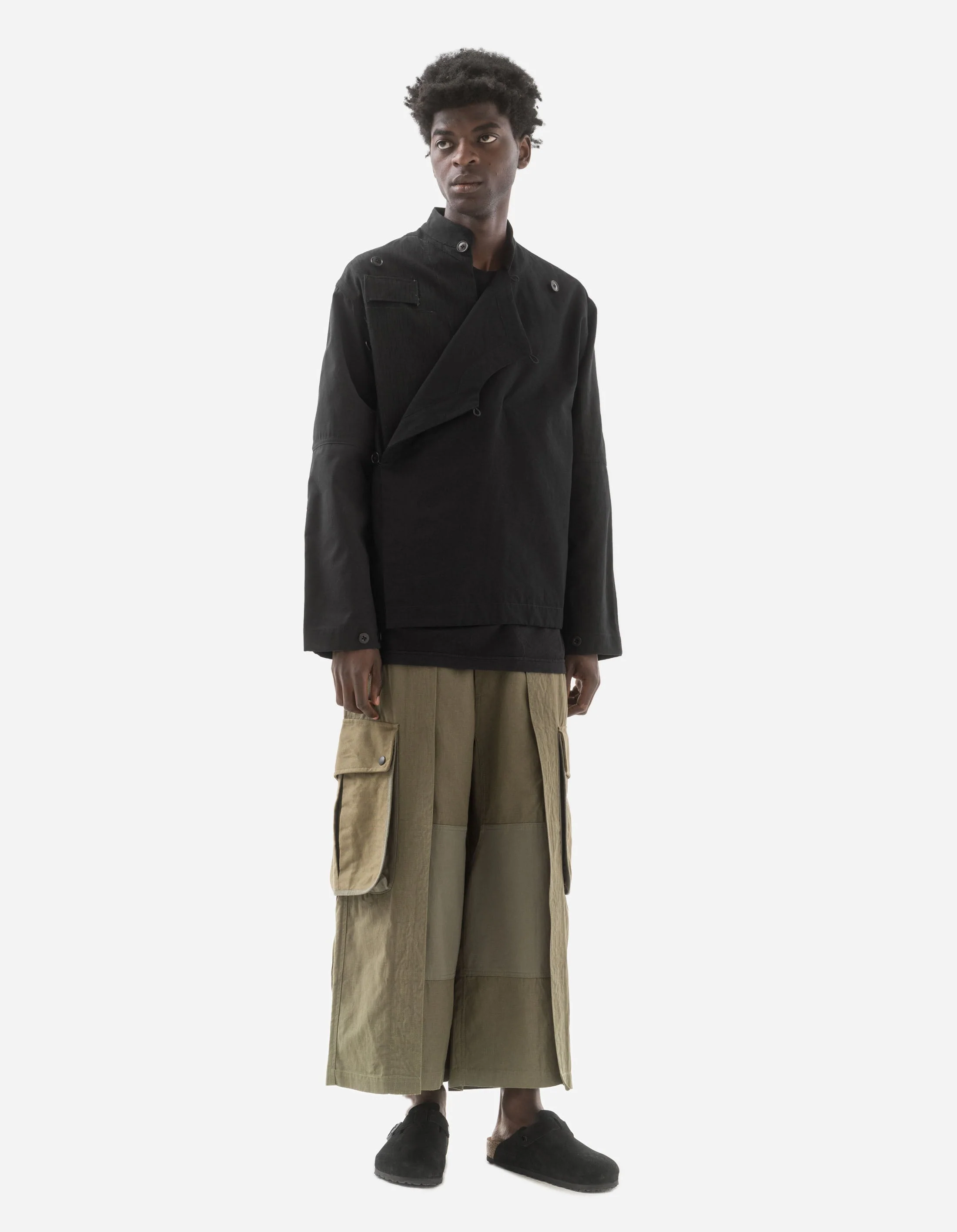 6084 Upcycled Monk Shirt Black - Image 4
