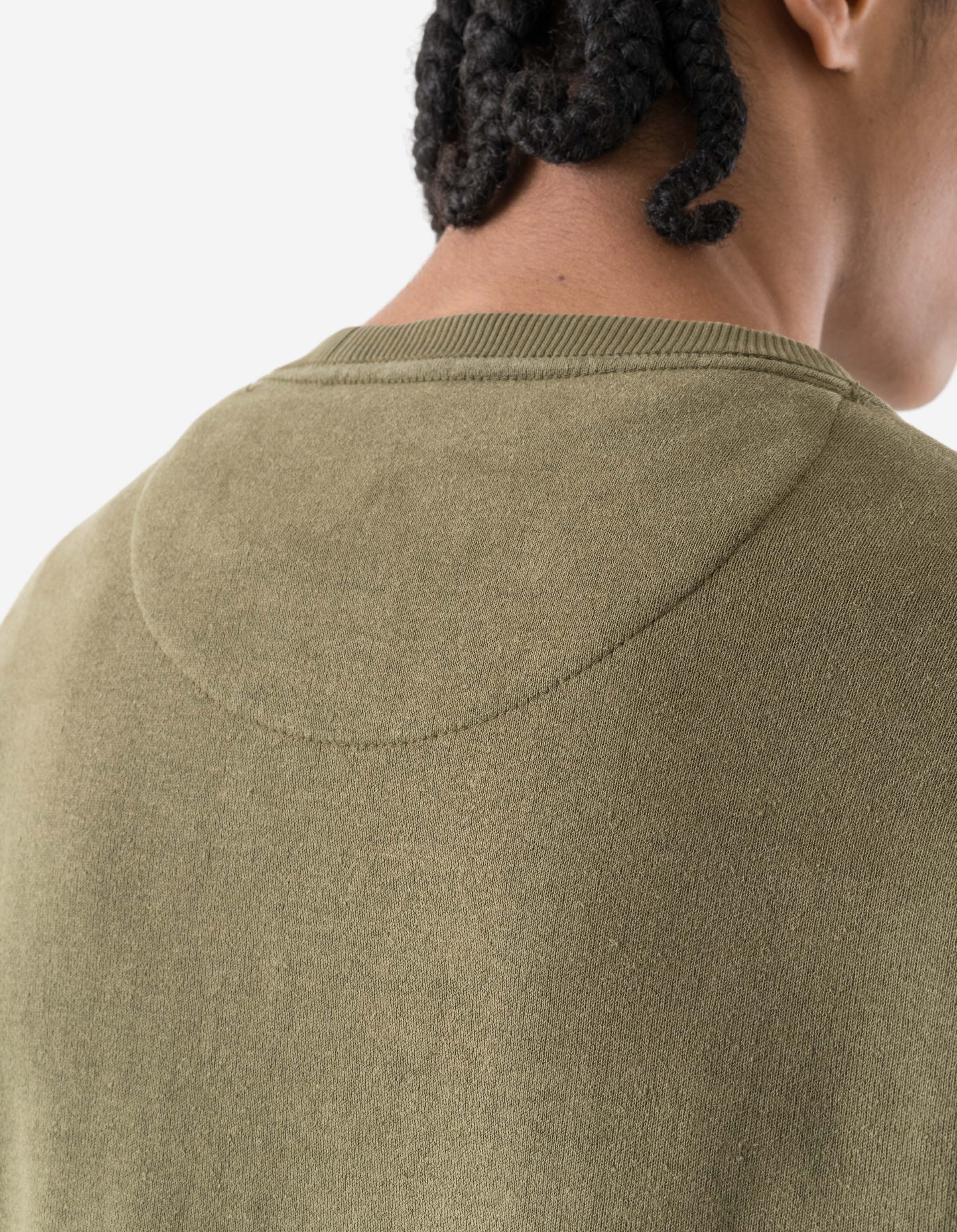 7207 Fabric Mix Cotton Crew Sweat Olive OG-107F - Image 3