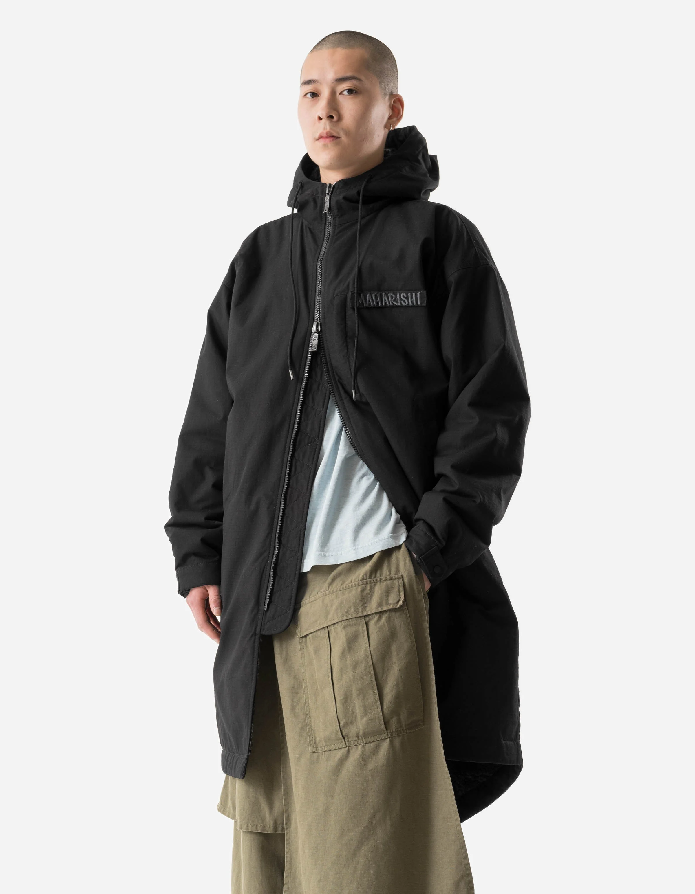 7214 Beach Fishtail Parka Black - Image 3