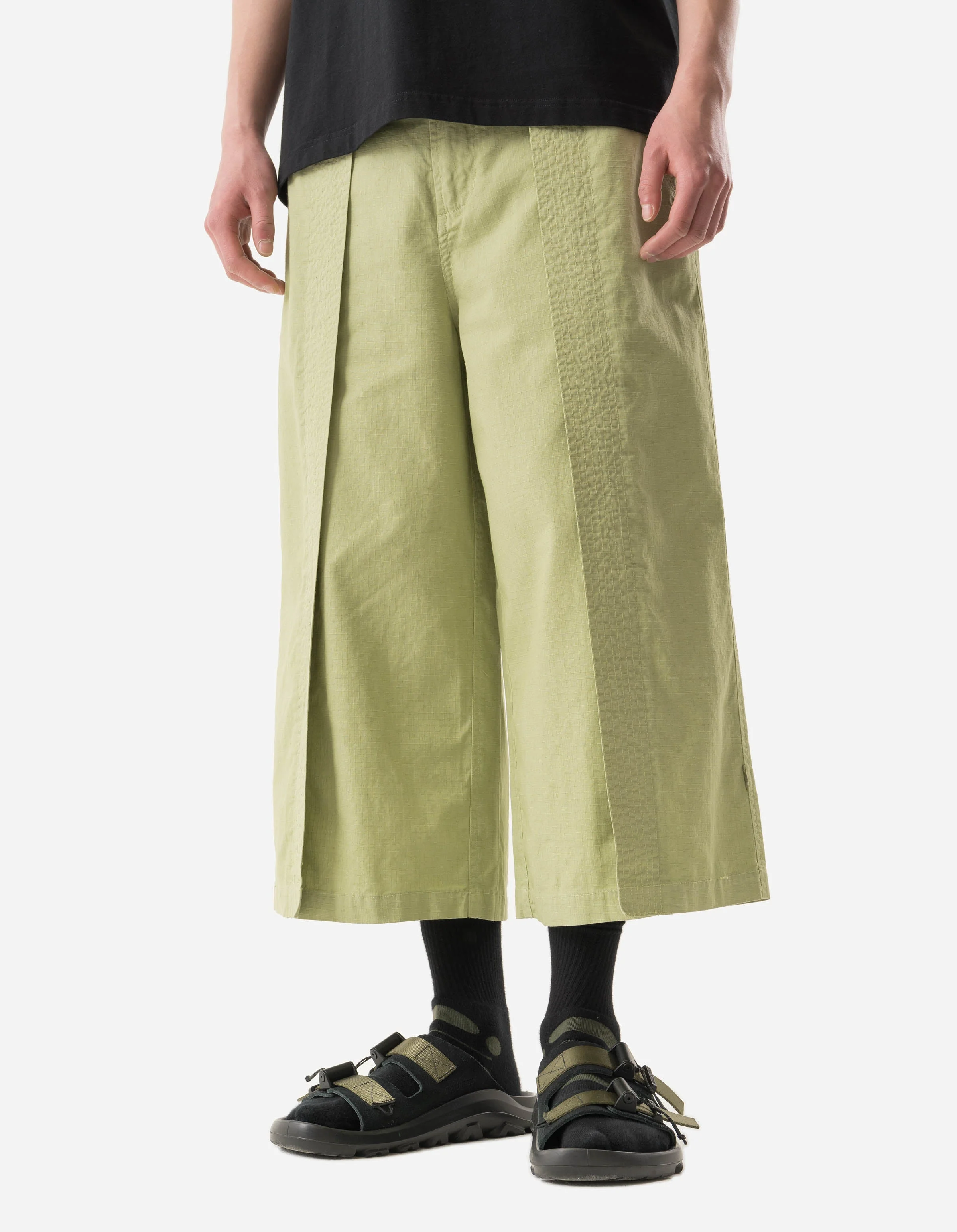 7217 Cropped Hakama Pants Moss Green - Image 4