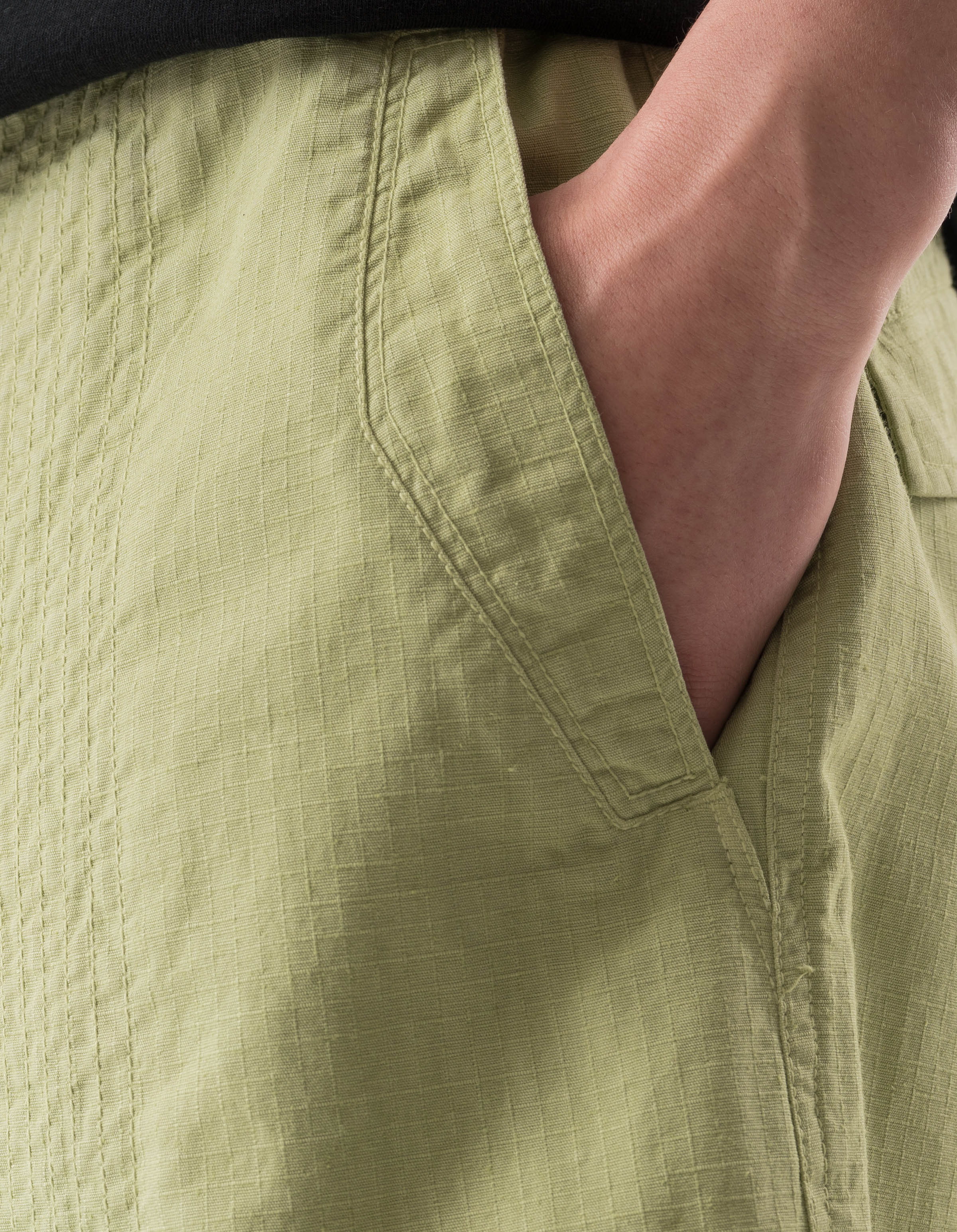 7217 Cropped Hakama Pants Moss Green - Image 7