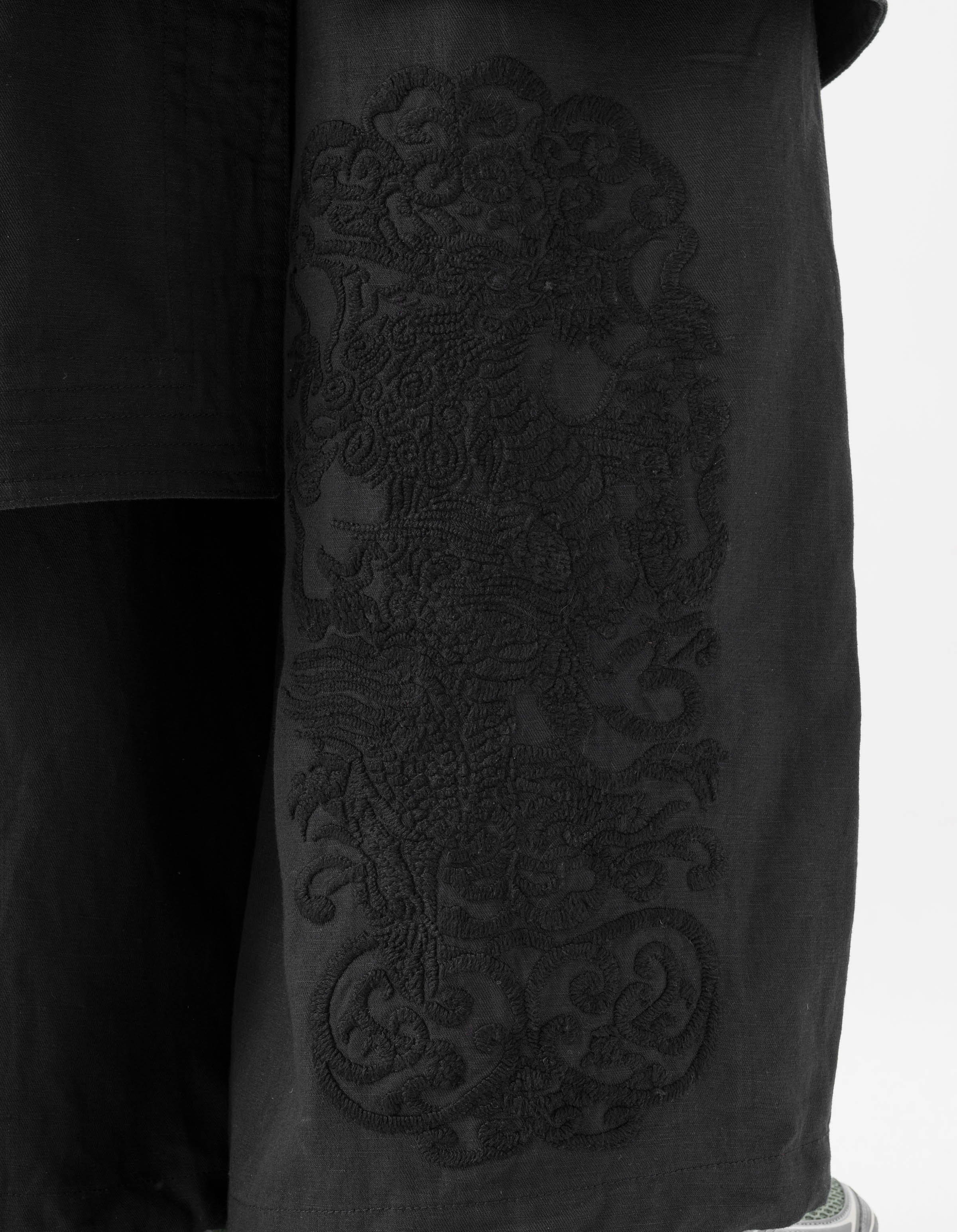 7232 Kirin Asym Cargo Hakama Pants Black - Image 6