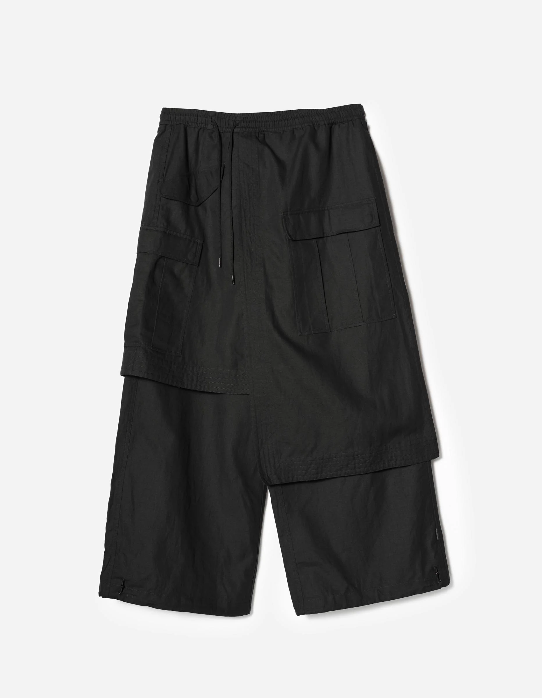 7232 Kirin Asym Cargo Hakama Pants Black - Image 9