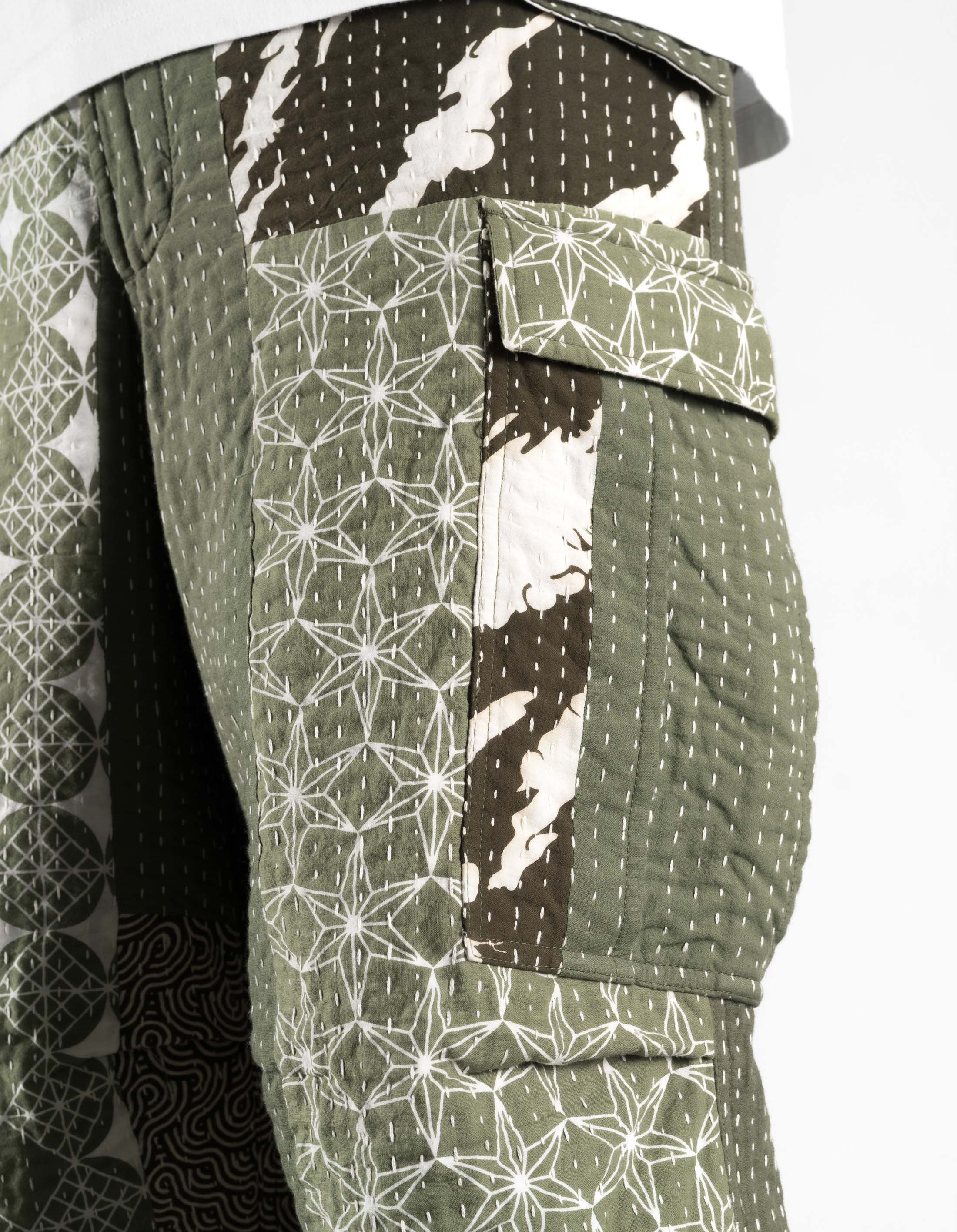7280 Maha Rice Stitch M65 Cargo Ecru/Olive - Image 7